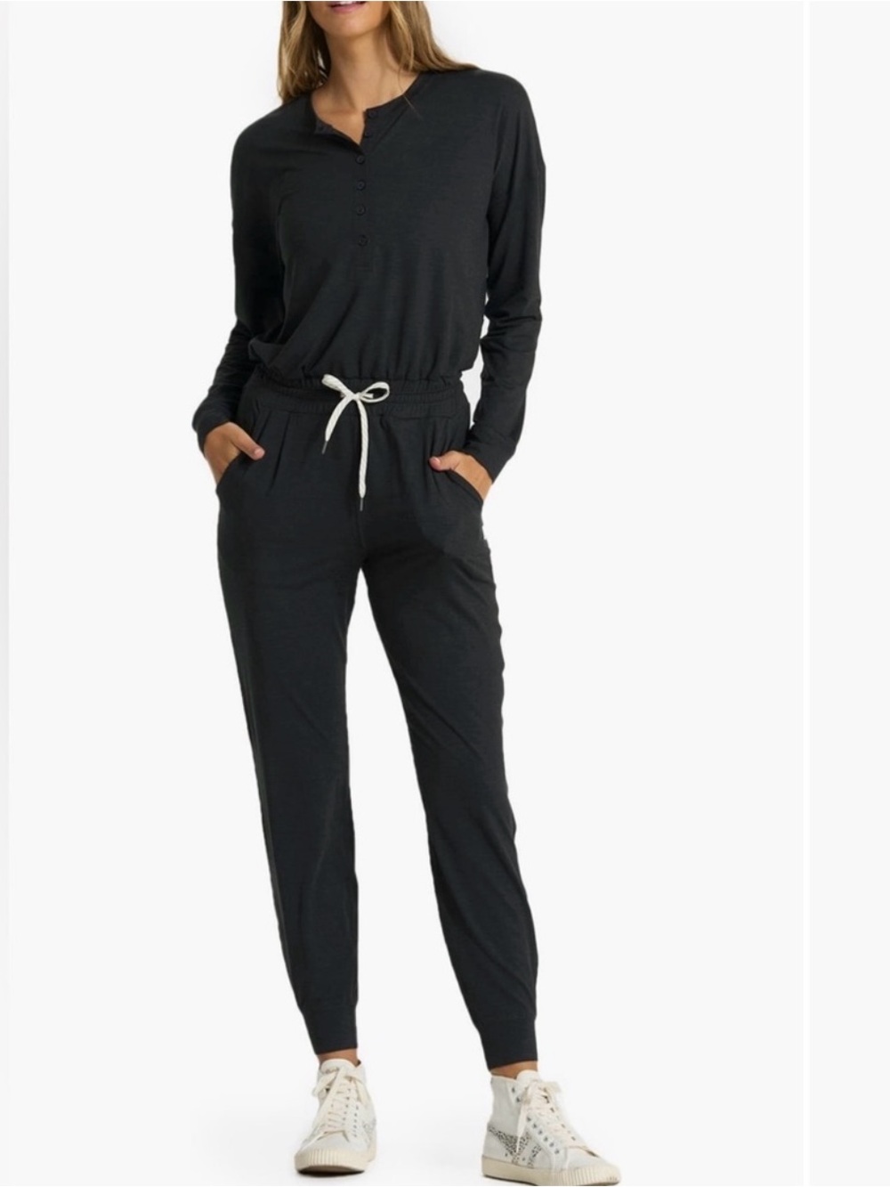 Vuori Lux Henley Long Sleeve Jumpsuit